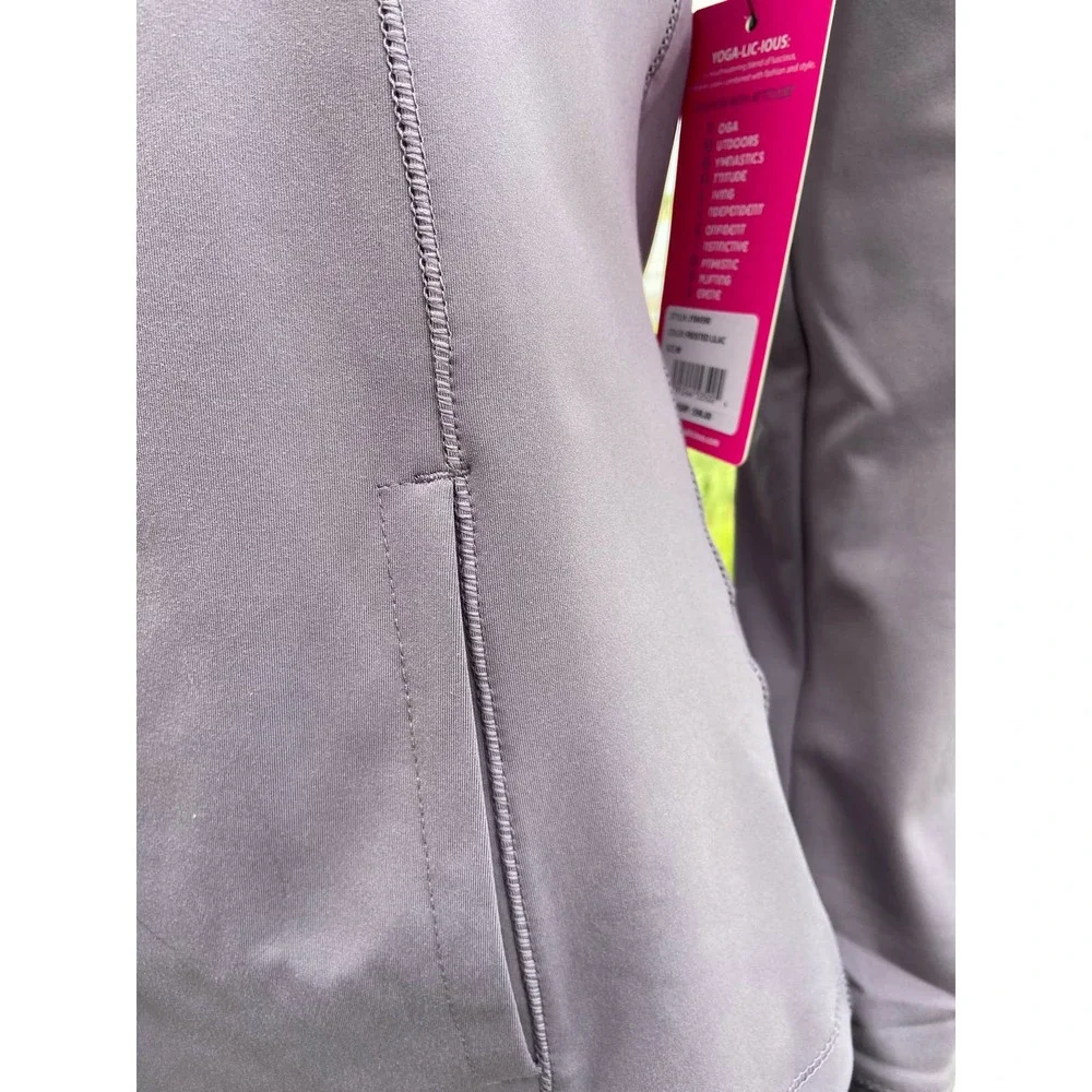 Yogalicius Full Zip Jacket with hoodie frosted lilac SZ XS * wom166 - Picture 5 of 12